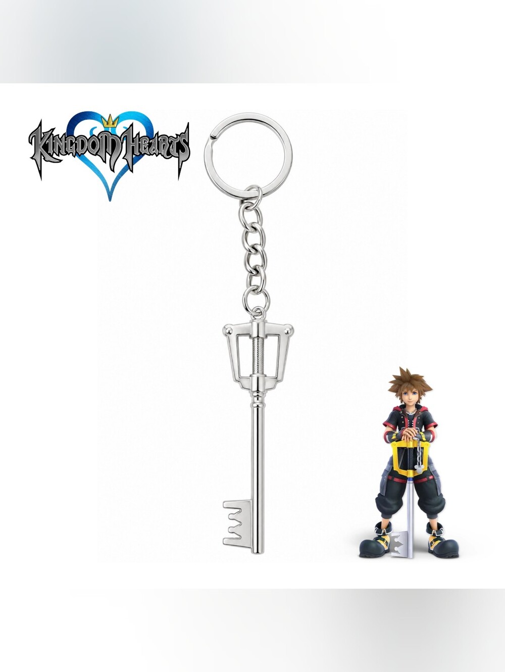 Kingdom Hearts Silver Tone Keyblade Keychain